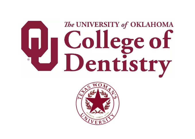 Logos for The University of Oklahoma College of Dentistry and Texas Womans University